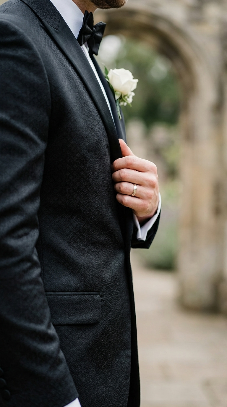Custom Jacquard Patterned Wedding Suit